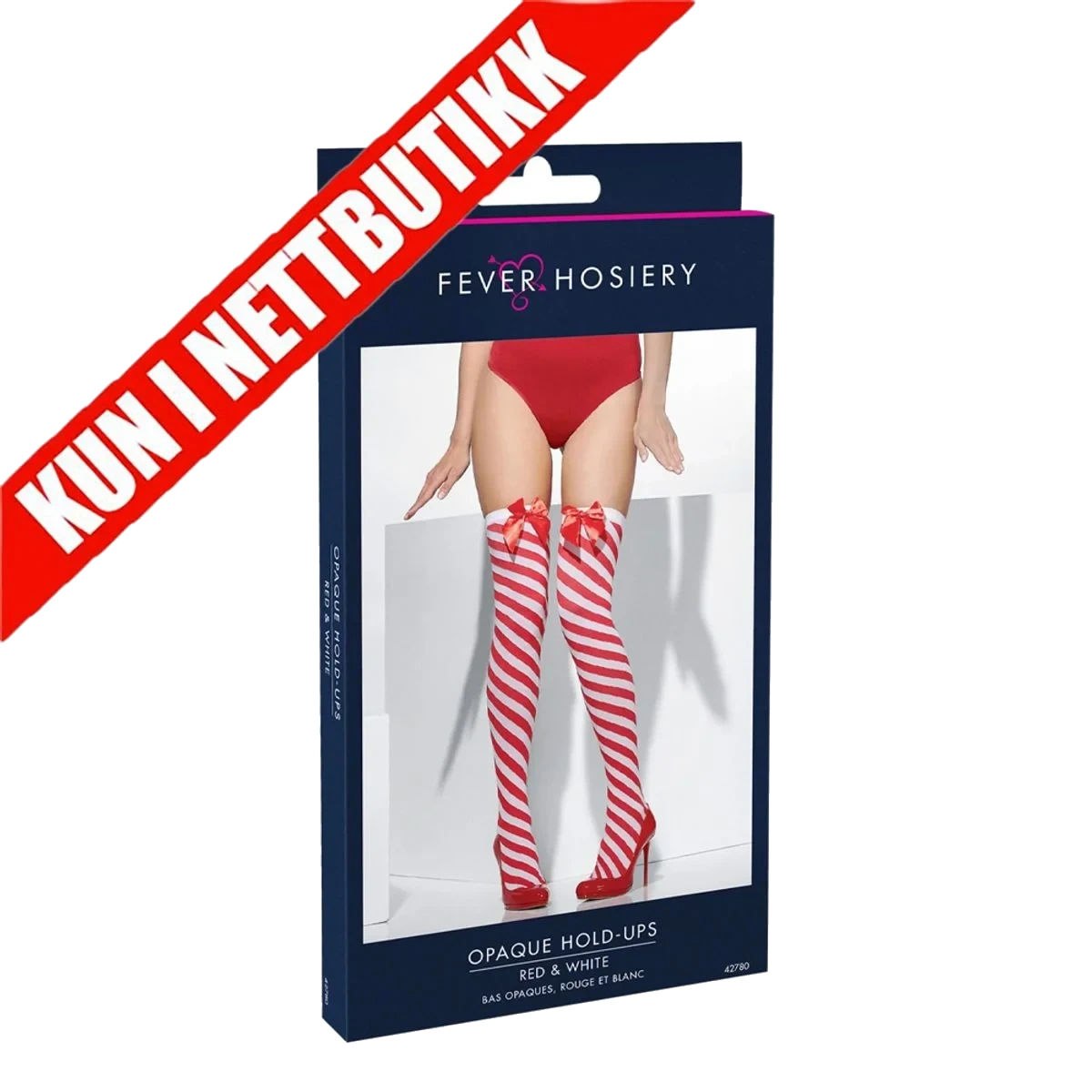 Opaque Hold-Ups - Striped Red Bows