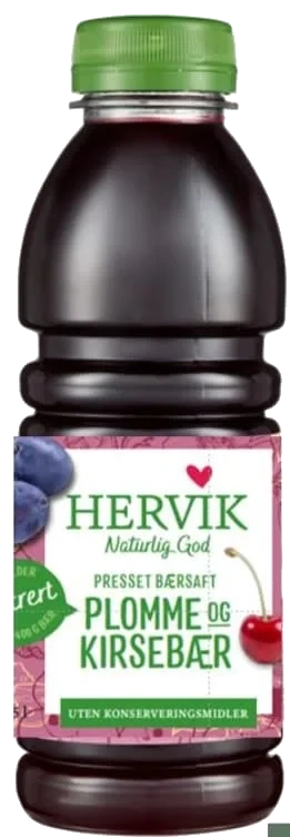 Plomme & Kirsebærsaft 0.5l Hervik