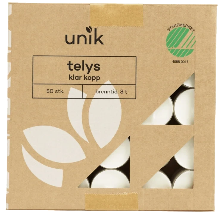 Telys 8t Klar Kopp 50stk Unik