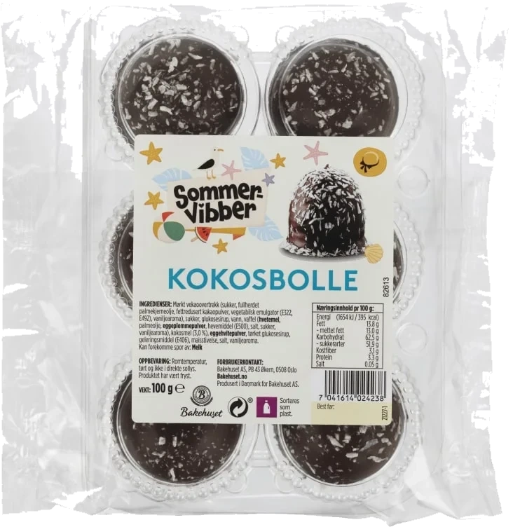 Flødebolle med Kokos 6stk Bakehuset