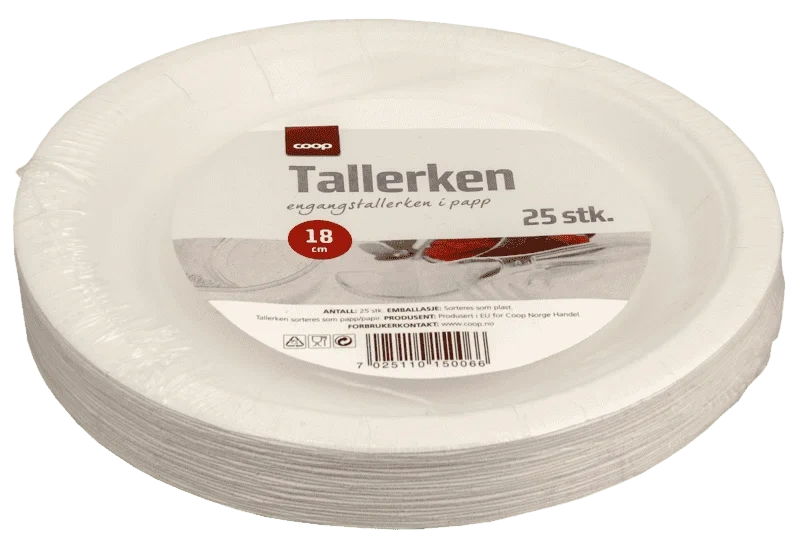 Coop Papptallerken 18cm 25stk