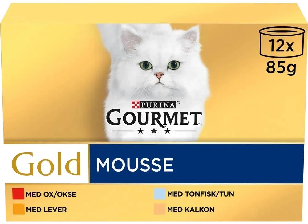 Gourmet Gold Mousse med tunfisk, lever, kalkun og oksekjøtt