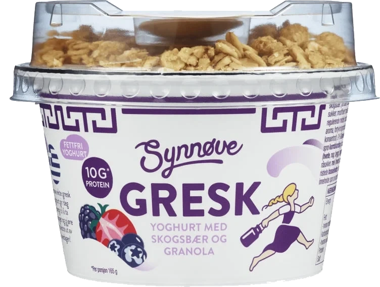 Yoghurt Gresk Skogsbær m/Granola 165g Synnøve
