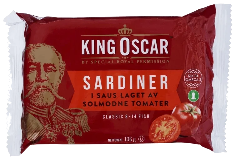 King Oscar Sardiner I Tomat 106g