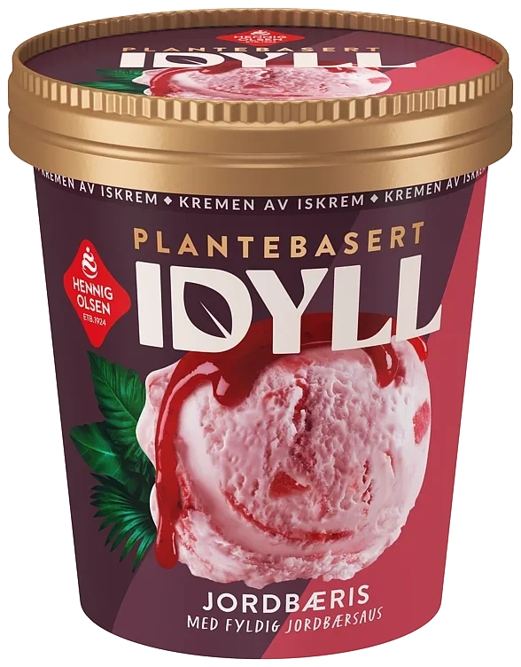 Idyll Is Jordbær Plantebasert 500ml Hennig Olsen