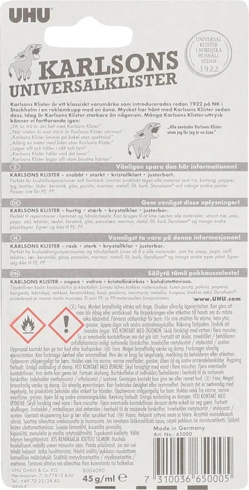 Karlsons universalklister lim