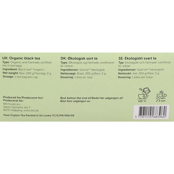 Svart Te English Breakfast Eko 100-pack
