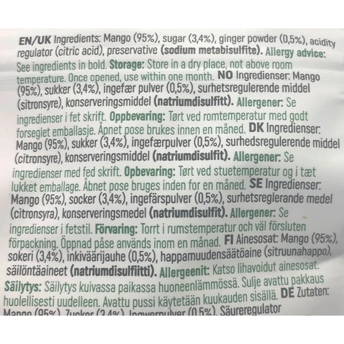 Torkad Mango Ingefära