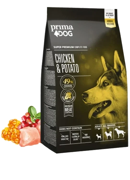 Primadog Tørrfor Kylling&Potet 2kg