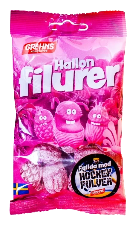 Filurer Bringebærdrops med Hockeypulver