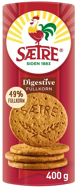 Digestive Kjeks Fullkorn 400g Sætre