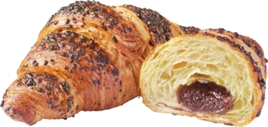 Sjokolade og hasselnøtt croissant, kartong 40 stk
