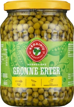 Erter Grønne Ekstra Fine 690g Kedainiu