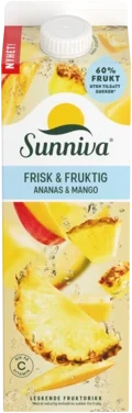 Sunniva Frisk & Fruktig Ananas/mango 1l Tine