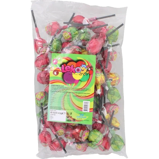 Sur Mix Klubbor Med Pulver 48-pack