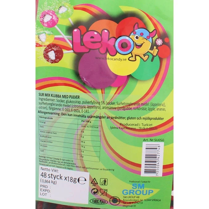 Sur Mix Klubbor Med Pulver 48-pack