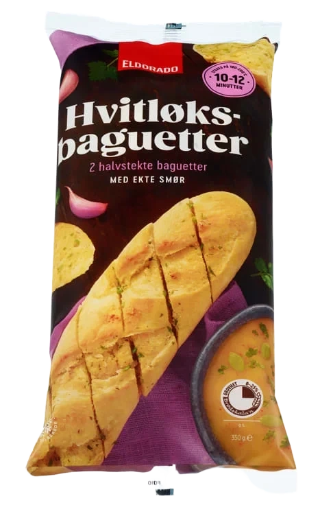 Hvitløksbaguetter 2pk 350g Eldorado