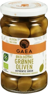 Gaea Økologiske Grønne Oliven 8x300g
