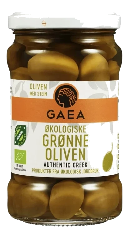 Gaea Økologiske Grønne Oliven 8x300g