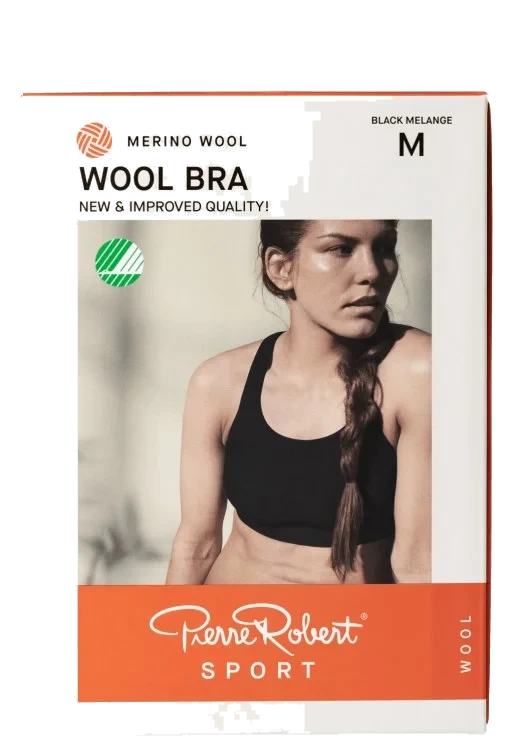 Sport Wool Bra Black Melange m