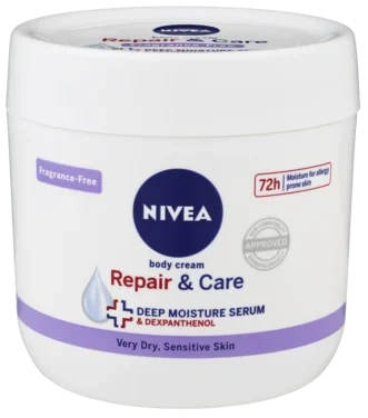 Nivea Repair & Care Fragrance Free Body Cream, 400ml