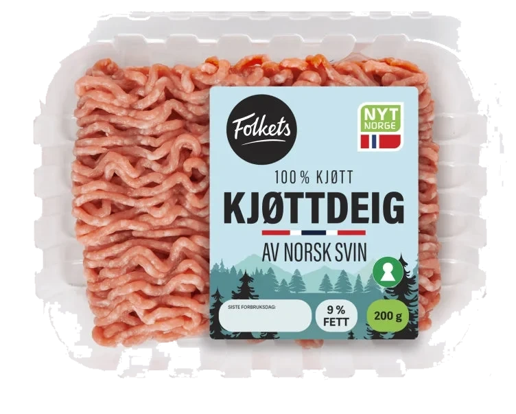 Kjøttdeig Svin 9% 200g Folkets
