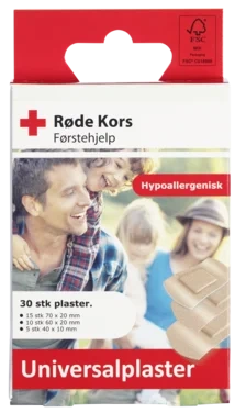 Universalplaster 30stk Røde Kors Førstehjelp