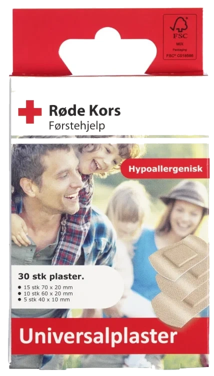 Universalplaster 30stk Røde Kors Førstehjelp