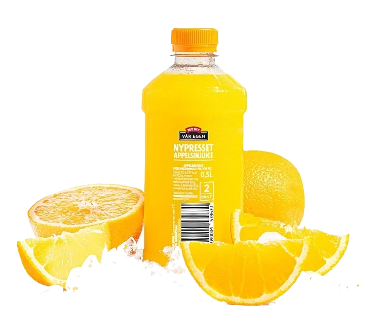 Appelsinjuice Nypresset i Butikk 0,5l flaske