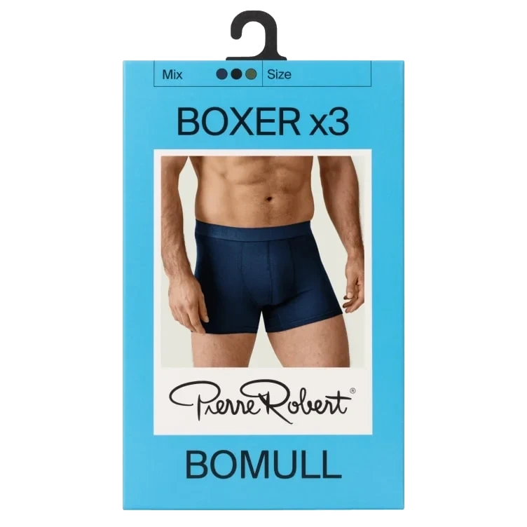 Cotton Boxer Men X3 Black/navy/army m