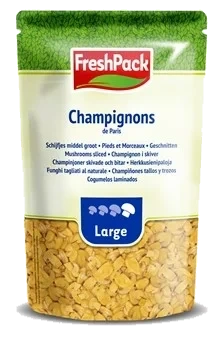 Champinjoner skivade i påse