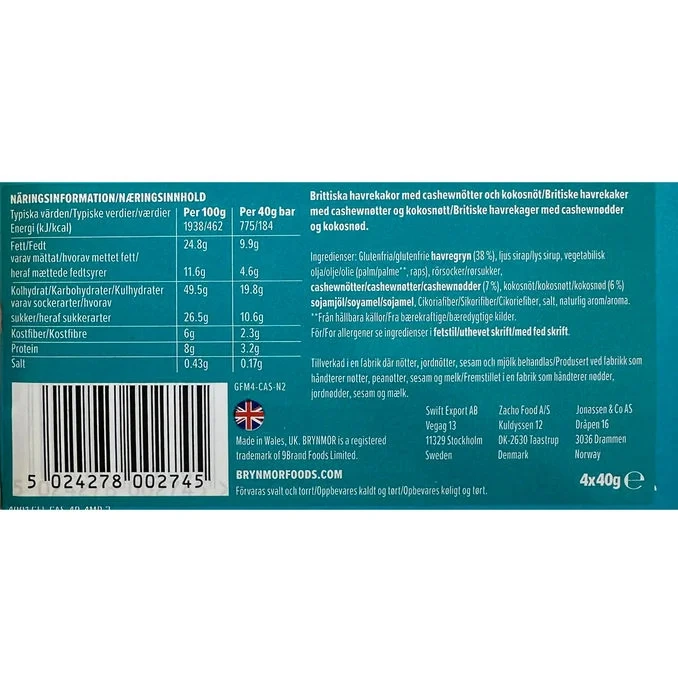 Havrebar Cashew & Coconut 4-pack
