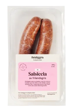 Heldiggris Salsiccia Rå av Frilandsgris 2pk 260g