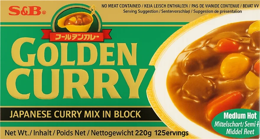 S&b Golden Curry Sauce Mix Medium Hot 2200