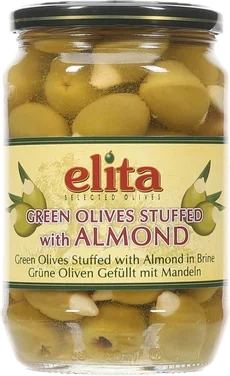 Elita Grønn Oliven m/Mandler 700g