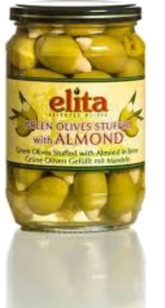 Elita Grønn Oliven m/Mandler 700g