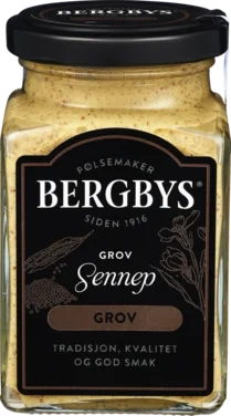 Bergbys Grov Sennep Glass 230g