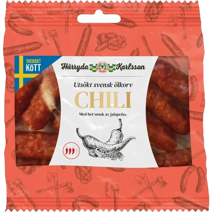Ölkorv snacks Chili 60g Härryda Karlsson