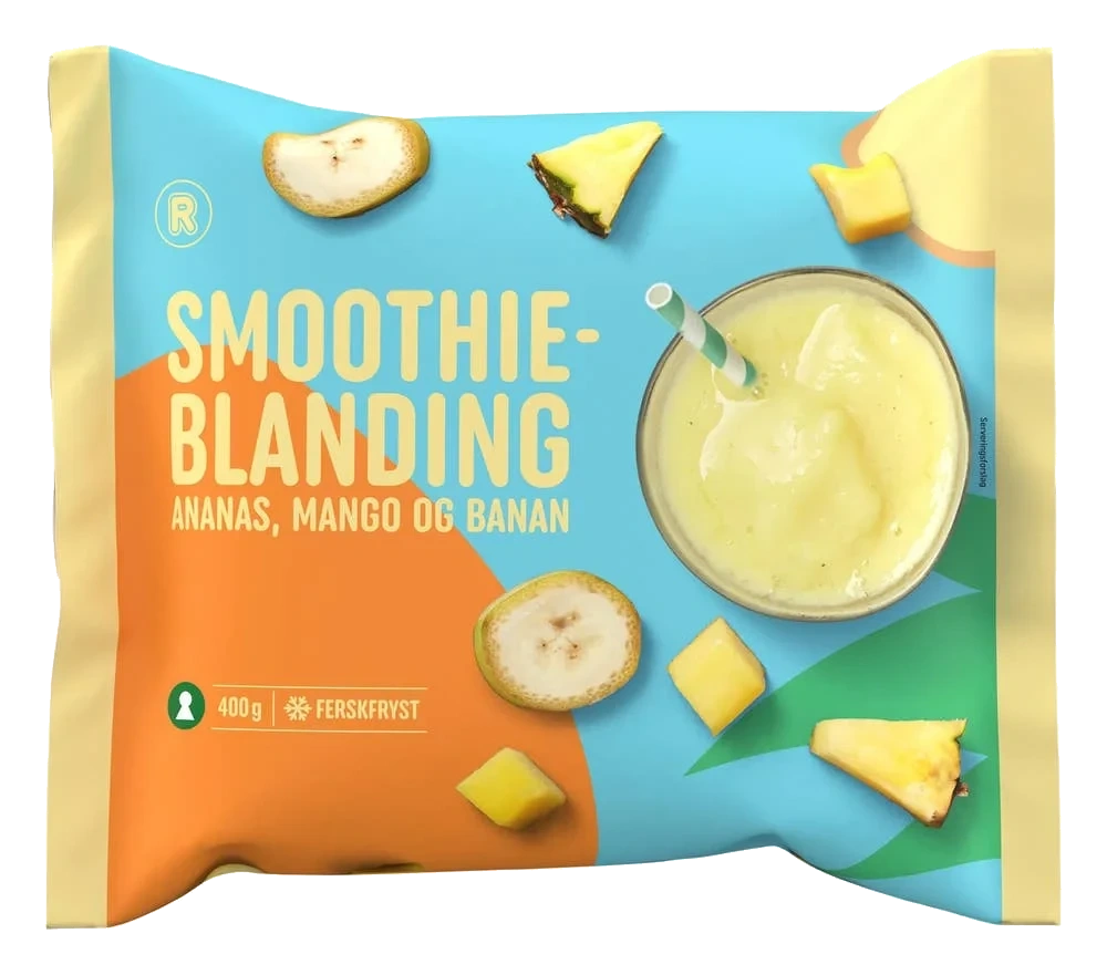 Smoothieblanding Ananas, mango og banan