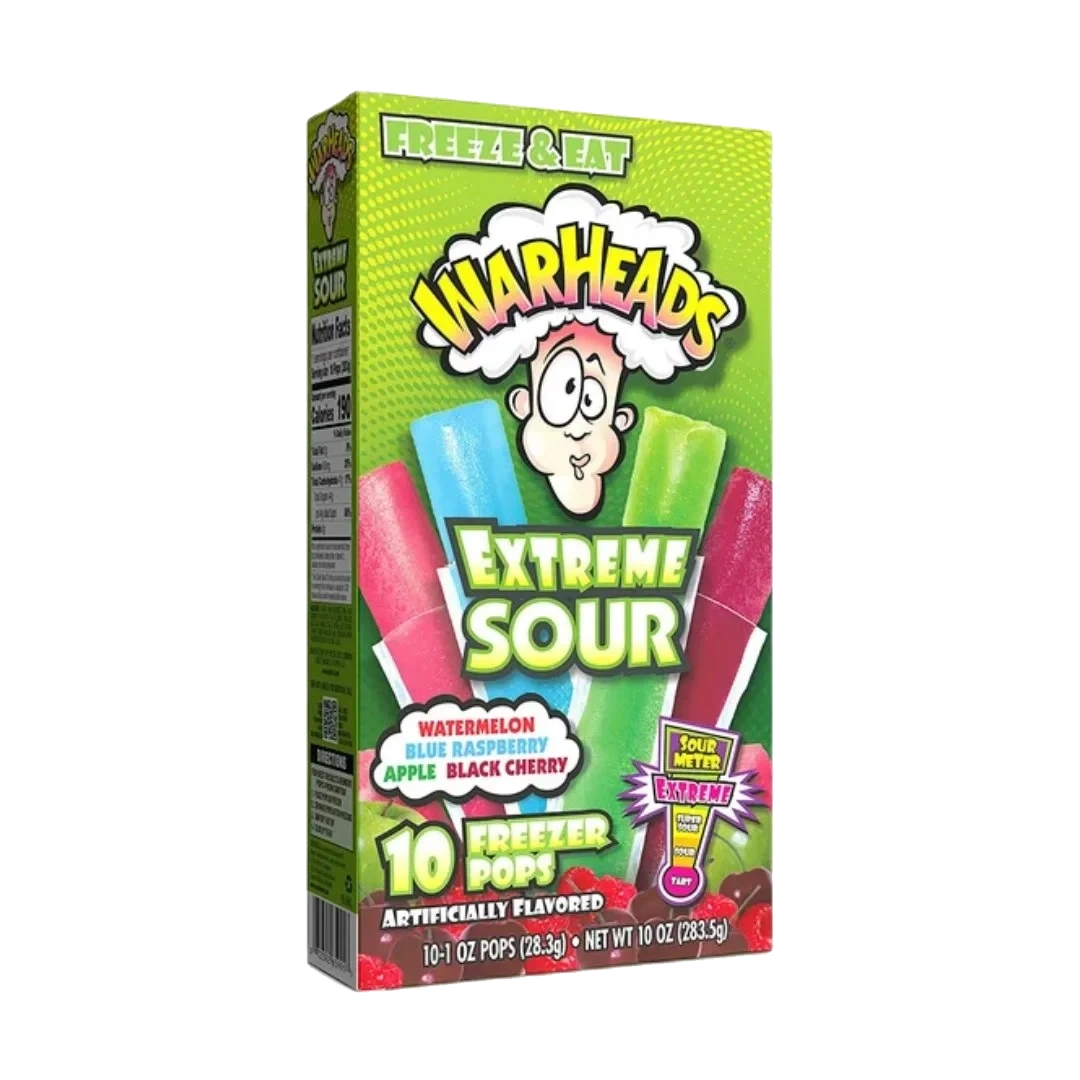 Warheads Extreme Sour Freezer Pops 283 g (10 stk)