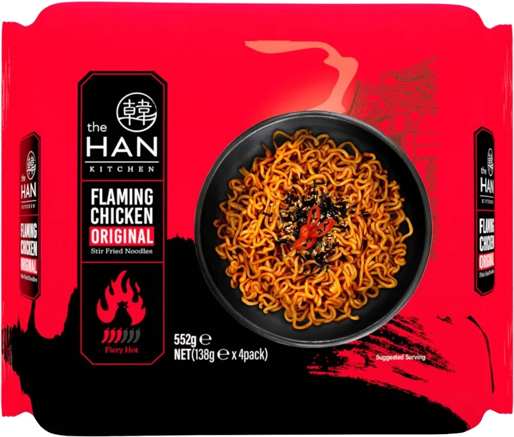 The Han Kitchen Flaming Chicken Ramen 4-pack 552g