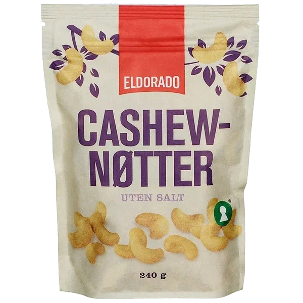 Cashewnøtter u/salt 240g Eldorado