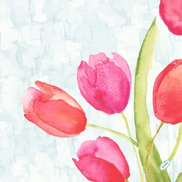Serviett Biodunisoft 40cm Painted Tulips
