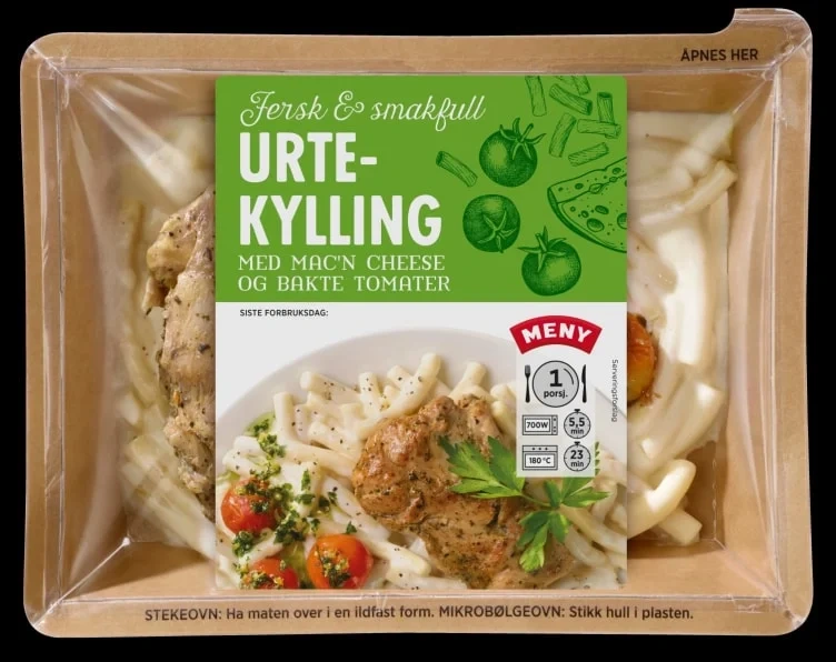 Urtebakt Kylling m/Mac'n Cheese 445g Meny