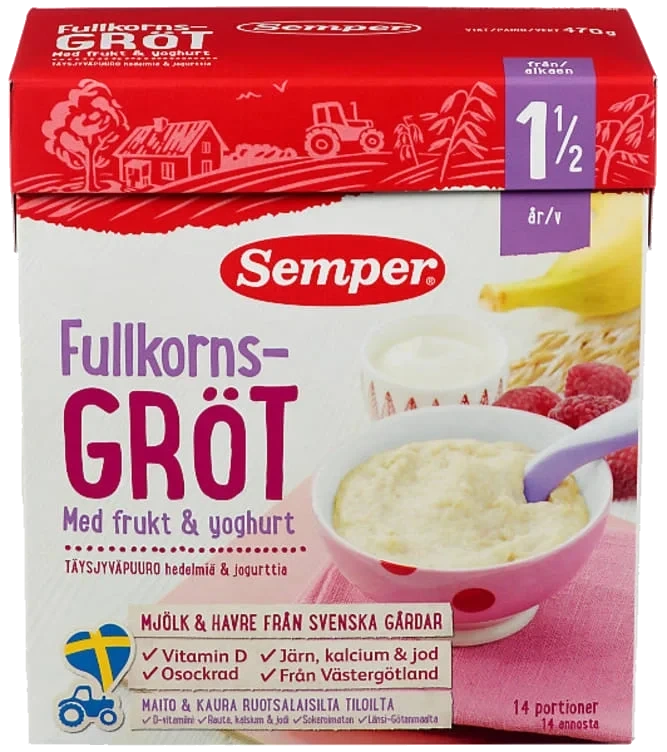 Havregrøt Ban&Bring&Yog 18mnd 470g Semper