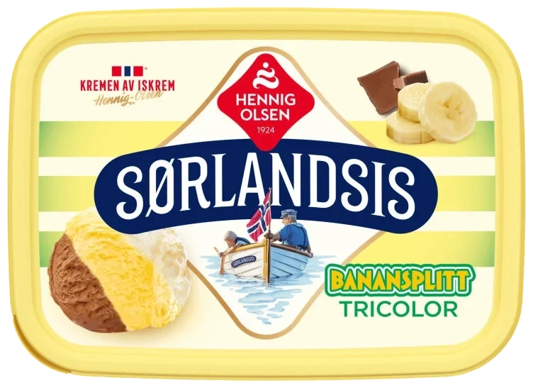 Sørlandsis Banansplitt 1,2l Hennig-Olsen Is