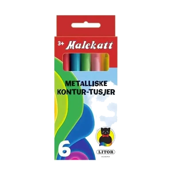 Malekatt Metalliske Kontortusjer - 6stk
