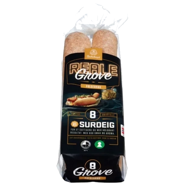 Pølsebrød Grove 8pk 410g Reale
