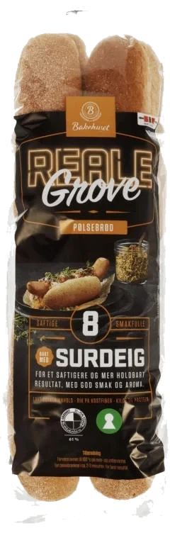 Pølsebrød Grove 8pk 410g Reale