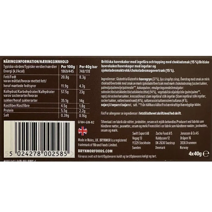 Mellanmålsbar Chocolate & Ginger 4-pack